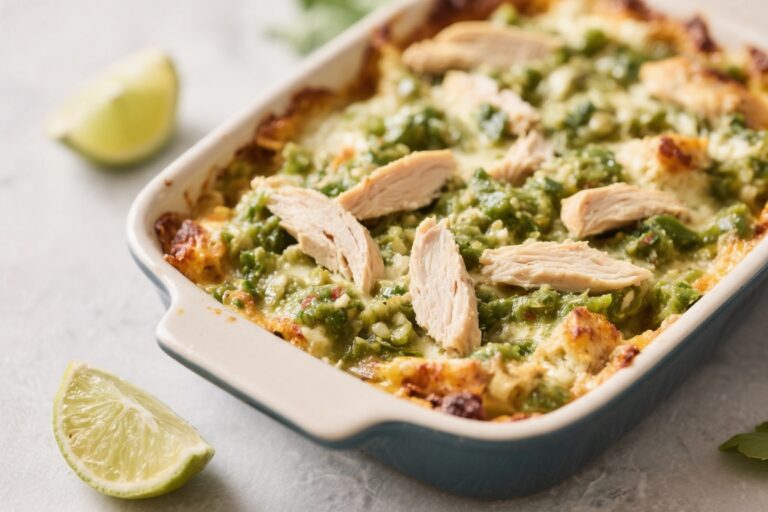Chicken Salsa Verde Casserole – A Cozy, Zesty Weeknight Favorite