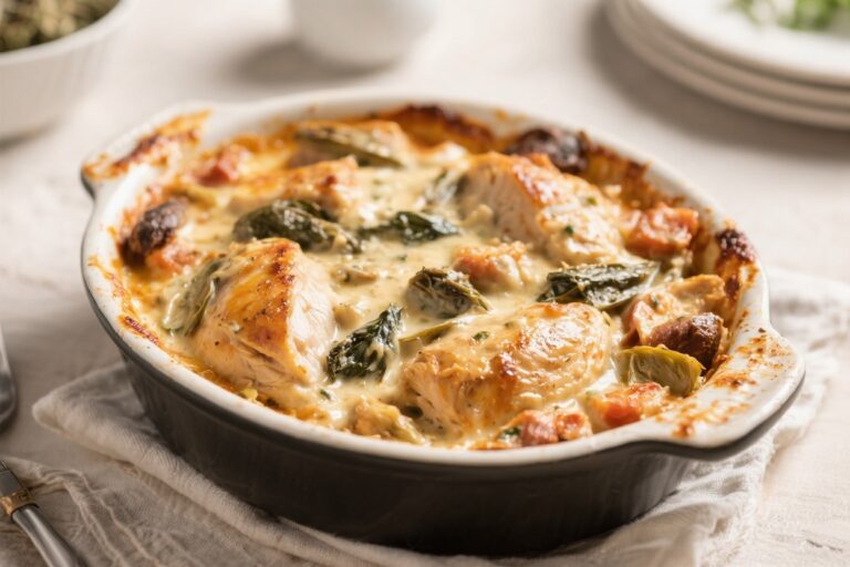 Creamy Tuscan Chicken Casserole – Comforting, Flavor-Packed, and Easy