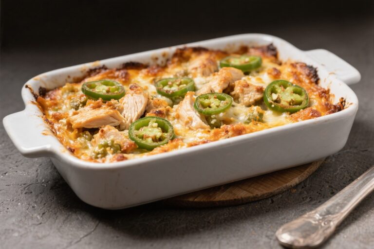 Chicken Jalapeño Popper Casserole – Creamy, Cheesy, and Comforting