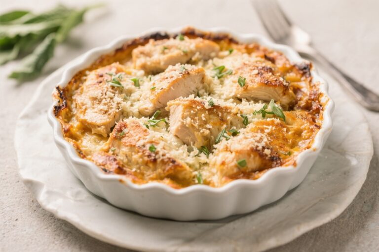 Garlic Parmesan Chicken Casserole – Creamy, Comforting, and Weeknight-Friendly