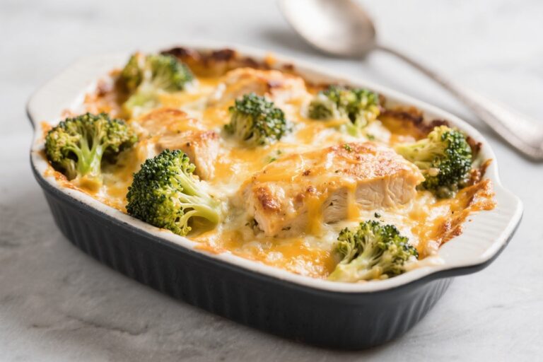 Cheesy Chicken Broccoli Bake – A Cozy, Family-Friendly Favorite