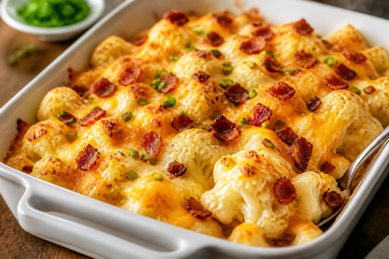 Loaded Cauliflower Casserole With Bacon – Creamy, Comforting, and Easy