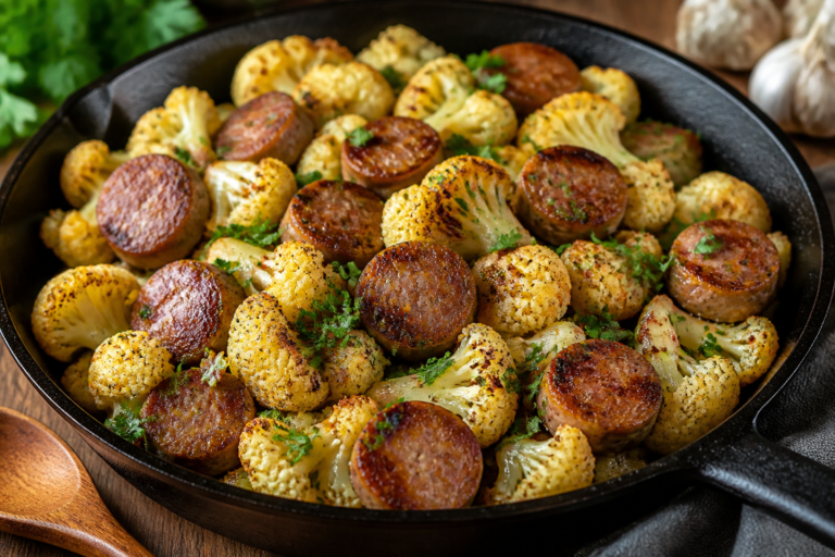 Garlic Butter Cauliflower and Sausage Skillet – Simple, Satisfying, and Ready Fast