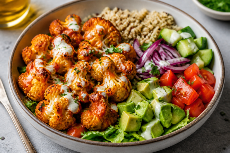 Crispy Air Fryer Buffalo Cauliflower Dinner Bowls – Simple, Flavor-Packed, and Satisfying