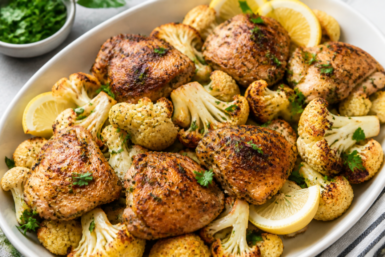 Garlic Herb Roasted Cauliflower and Chicken – A Simple, Flavor-Packed Weeknight Dinner