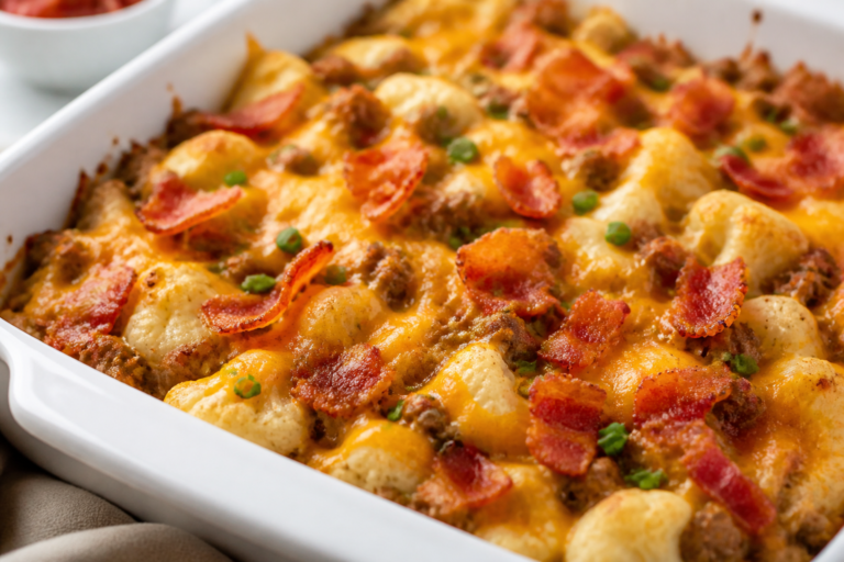 Keto Bacon Cheeseburger Cauliflower Bake – A Cozy, Low-Carb Comfort Dish