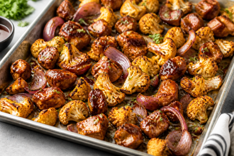 BBQ Chicken Cauliflower Sheet Pan Dinner – Easy, Flavorful, and Weeknight-Friendly