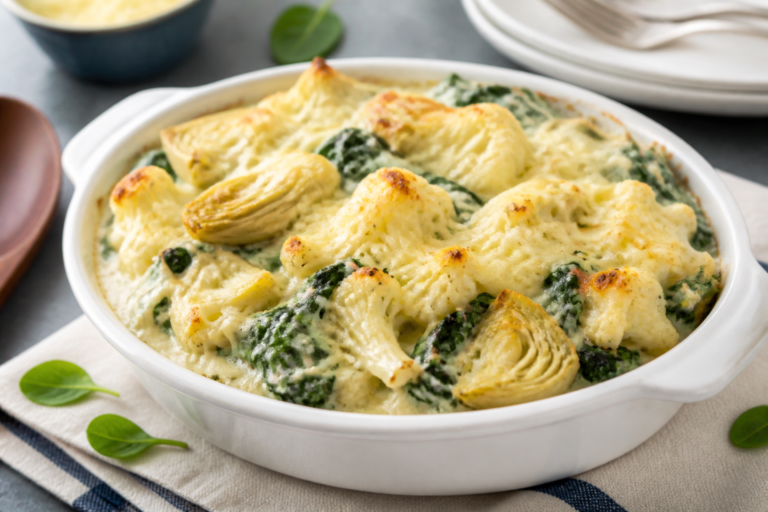 Creamy Spinach Artichoke Cauliflower Casserole – Cozy, Comforting, and Simple