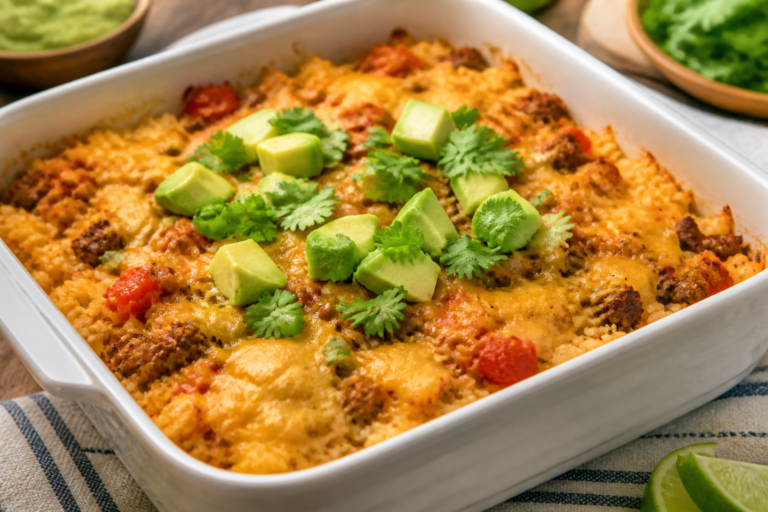 Cheesy Taco Cauliflower Rice Bake – A Comforting, Low-Carb Weeknight Favorite