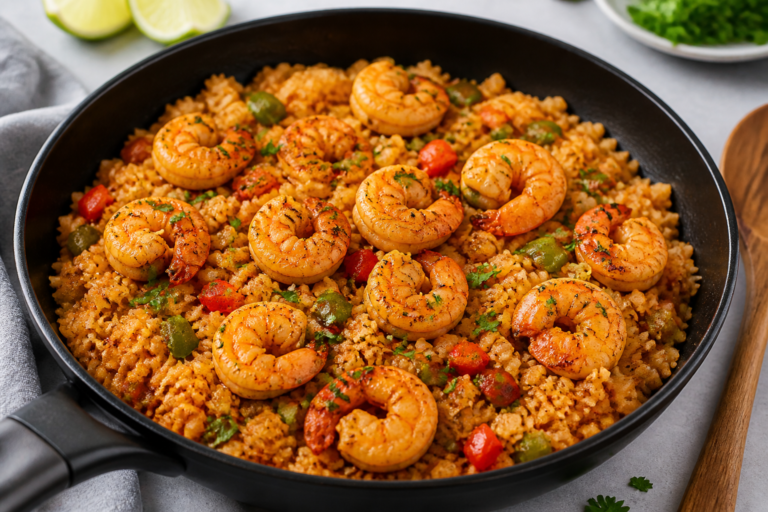 Cajun Shrimp Cauliflower Rice Skillet – A Fast, Flavor-Packed Weeknight Dinner