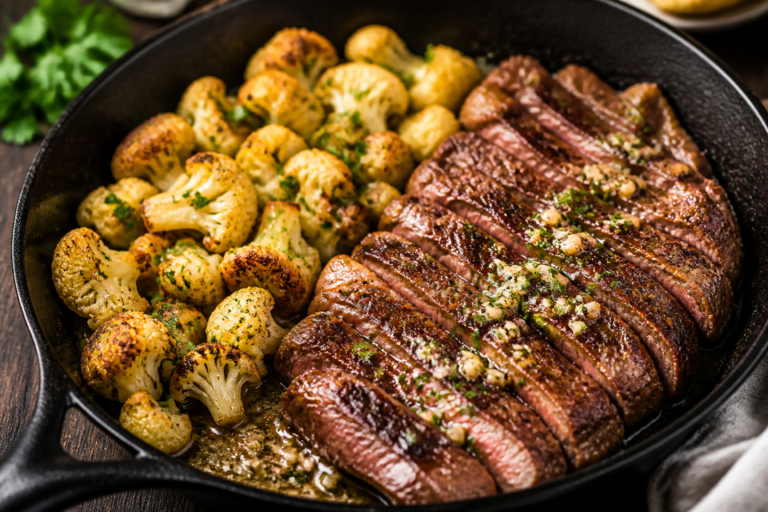 Garlic Butter Steak and Cauliflower Skillet – A Simple, Satisfying One-Pan Dinner
