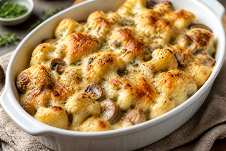 Creamy Mushroom Cauliflower Bake – Cozy, Comforting, and Easy