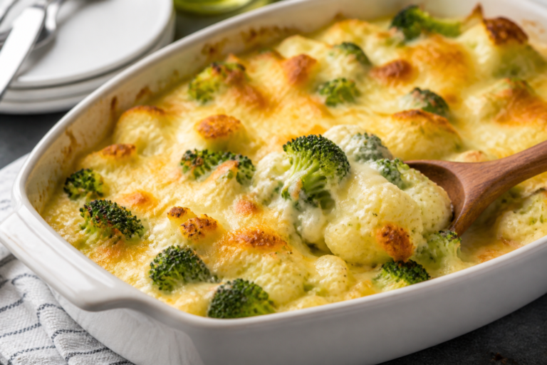 Cheesy Broccoli Cauliflower Bake – Cozy, Crowd-Pleasing Comfort
