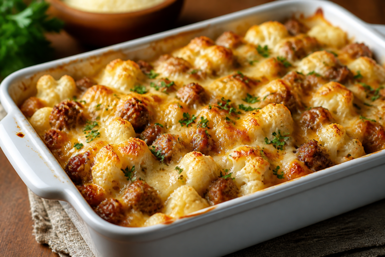 Easy Italian Sausage Cauliflower Bake – Cozy, Flavorful, and Weeknight-Friendly