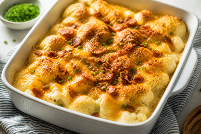 Million Dollar Loaded Cauliflower Casserole – Creamy, Cheesy, and Crowd-Pleasing
