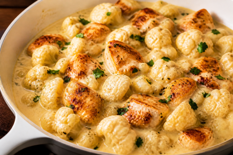Creamy Smothered Cauliflower and Chicken – Cozy, Weeknight Comfort