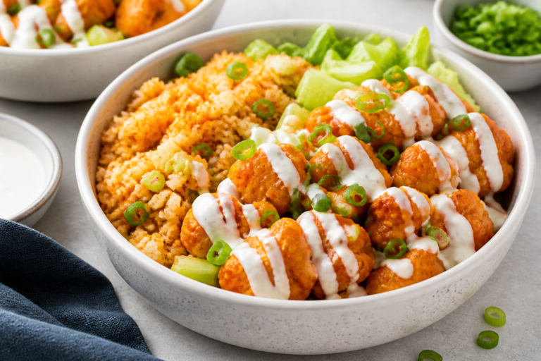 Buffalo Ranch Cauliflower Rice Bowls – Spicy, Creamy, and Satisfying