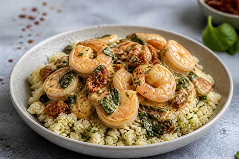 Creamy Tuscan Shrimp and Cauliflower Rice – Comfort Food With a Lighter Twist