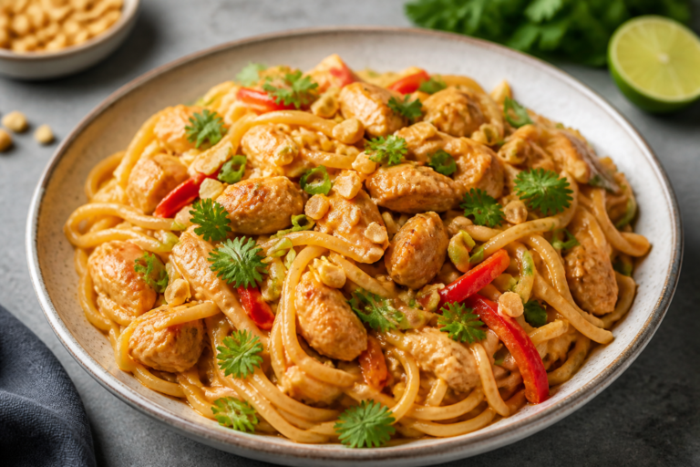 Thai Peanut Chicken Pasta – Creamy, Savory, and Weeknight-Friendly