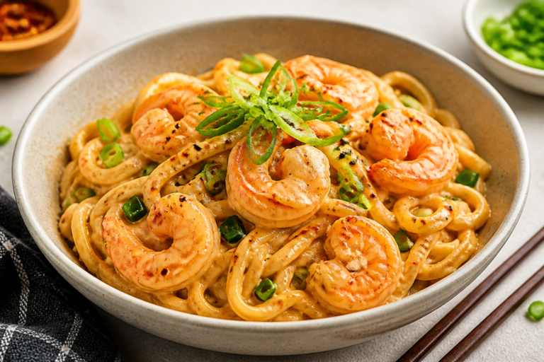 Creamy Sriracha Shrimp Noodles – Spicy, Saucy, and Weeknight-Friendly