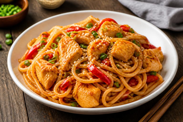Sweet Chili Chicken Spaghetti – A Bright, Sweet-Heat Weeknight Favorite