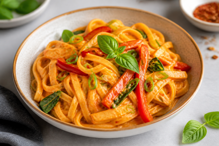 Creamy Thai Red Curry Pasta – Comforting, Spicy, and Weeknight-Friendly