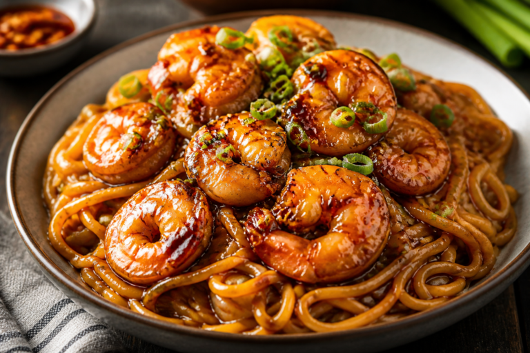 Sticky Honey Garlic Shrimp Noodles – Fast, Flavor-Packed Comfort