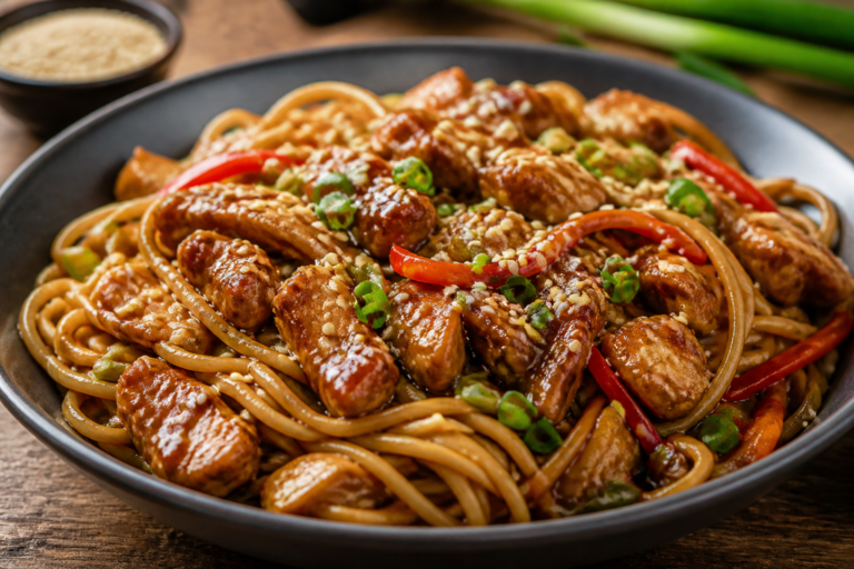Sesame Teriyaki Chicken Spaghetti – A Savory Weeknight Favorite
