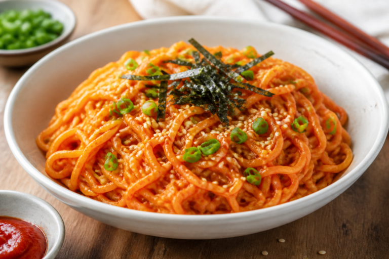 Sweet & Spicy Korean Ramen Pasta – A Fast, Flavor-Packed Weeknight Meal