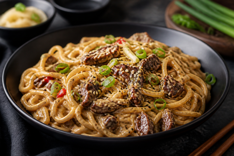 Creamy Korean BBQ Pasta – A Sweet, Spicy, and Comforting Weeknight Win