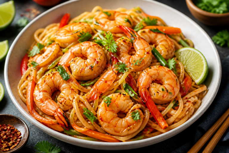 Thai Chili Lime Shrimp Lo Mein – Bright, Zesty, and Weeknight-Friendly