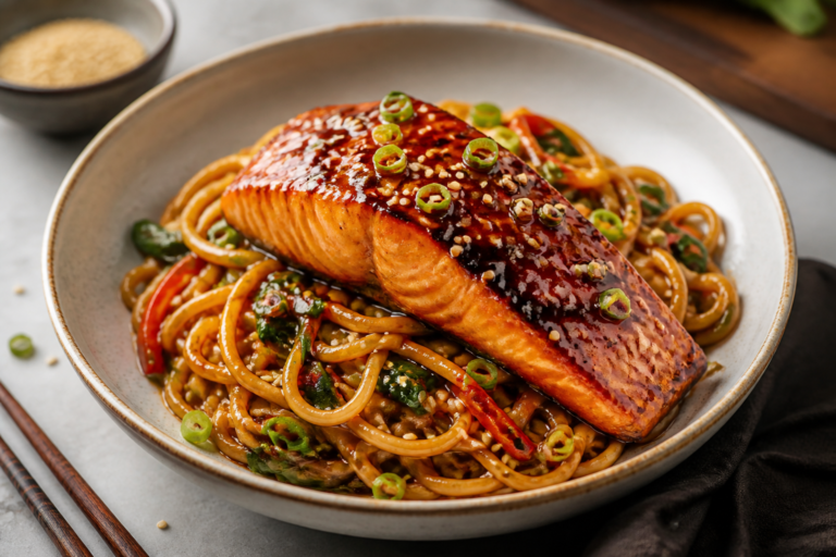Sticky Teriyaki Salmon Noodles – A Flavor-Packed Weeknight Favorite