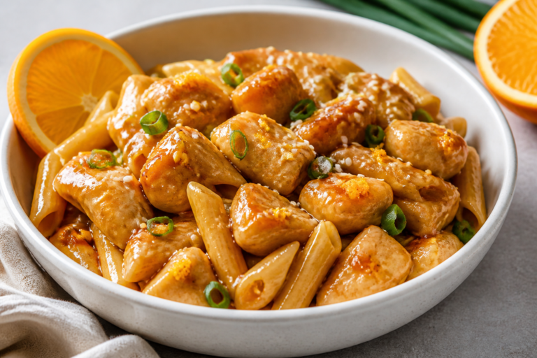 Sesame Orange Chicken Pasta – Bright, Savory, and Weeknight-Friendly