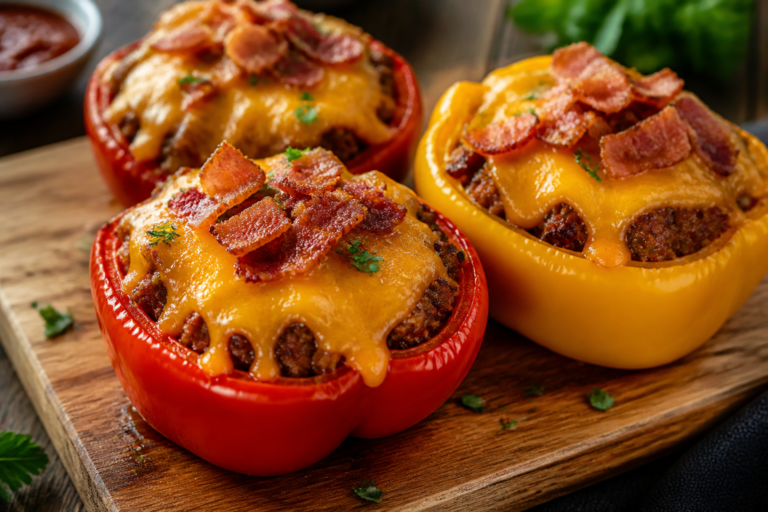 BBQ Bacon Cheeseburger Stuffed Peppers – A Crowd-Pleasing Weeknight Favorite