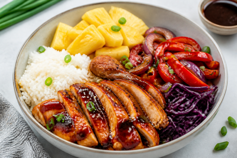 Easy Hawaiian BBQ Chicken Bowls – Sweet, Smoky, and Weeknight-Friendly