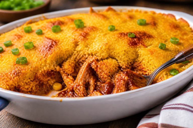 BBQ Chicken Cornbread Casserole – Cozy, Sweet, and Savory Comfort