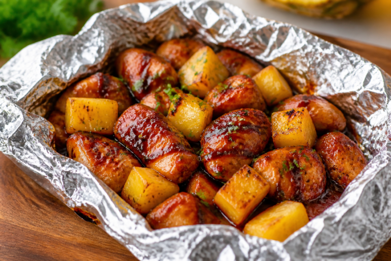 BBQ Chicken & Pineapple Foil Packets – Easy, Juicy, and Perfect for Grilling