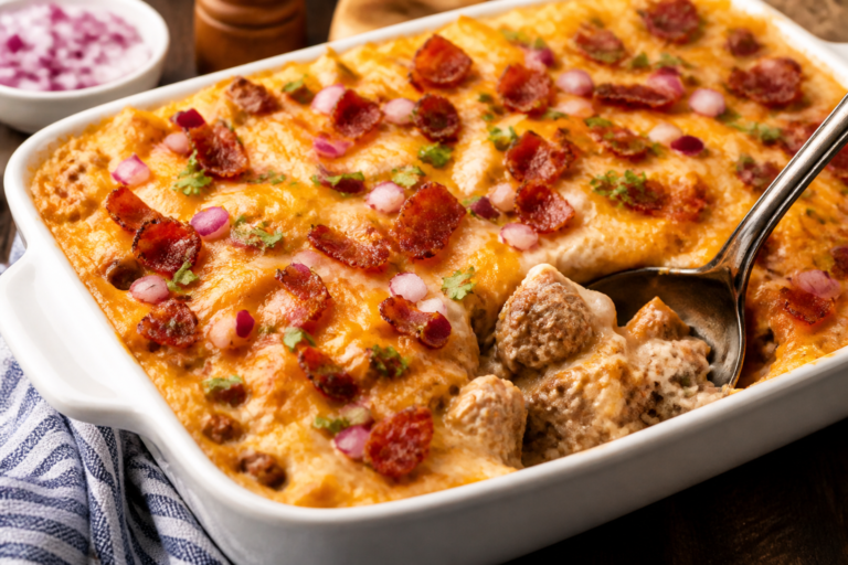 BBQ Ranch Bacon Cheeseburger Casserole – A Crowd-Pleasing Comfort Classic