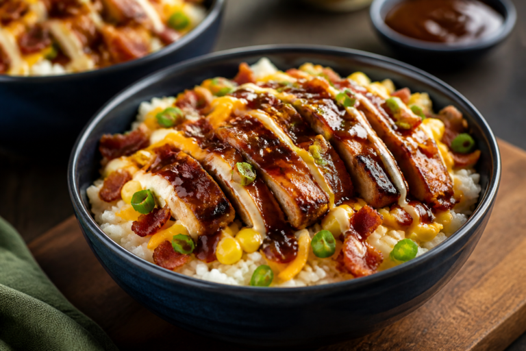 BBQ Chicken & Bacon Rice Bowls – Easy, Hearty, and Packed With Flavor