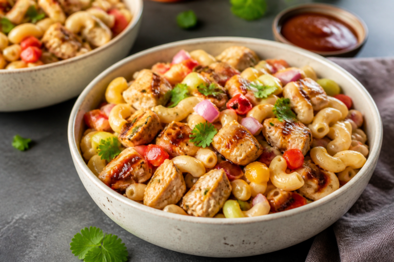 BBQ Chicken Macaroni Salad Bowls – A Bright, Satisfying Make-Ahead Meal