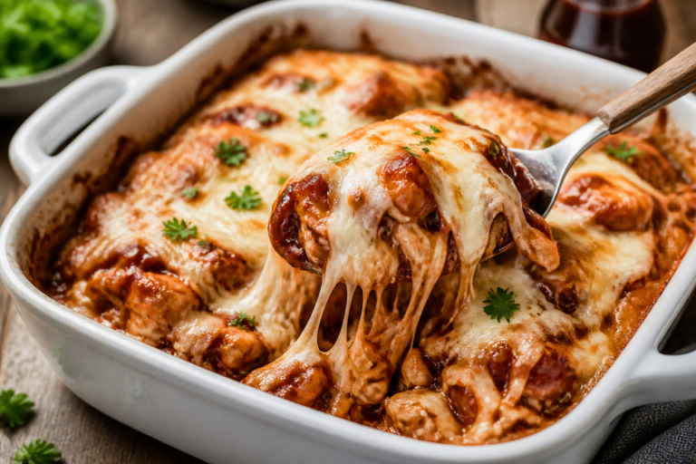 BBQ Chicken Mozzarella Bake – A Cozy, Cheesy Weeknight Favorite