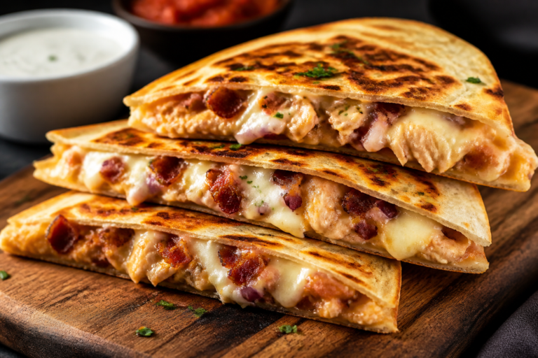 BBQ Chicken Bacon Ranch Quesadillas – Loaded, Crispy, and Crowd-Pleasing