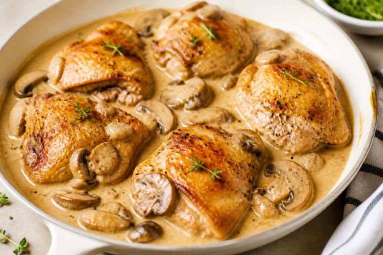 Creamy Mushroom Chicken Thighs – Comforting, Flavorful, and Easy