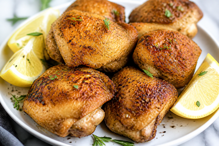 Crispy Air Fryer Lemon Pepper Chicken Thighs – Easy, Bold, and Juicy