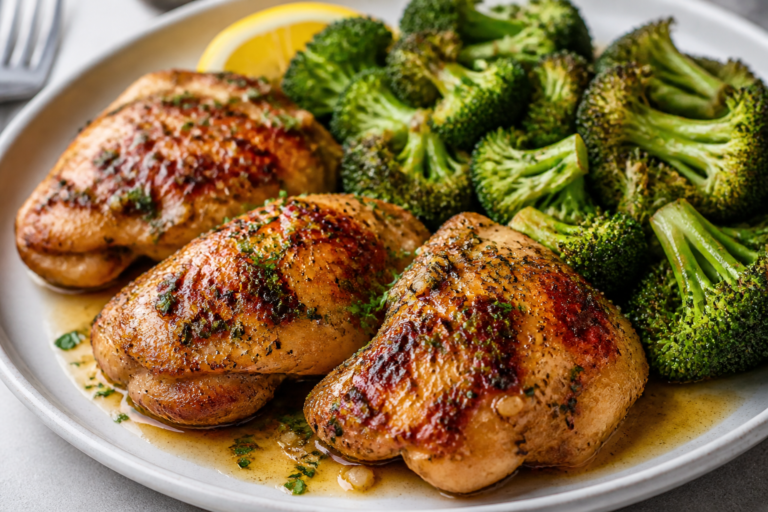 Garlic Butter Chicken Thighs & Broccoli – A Simple, Satisfying Weeknight Dinner