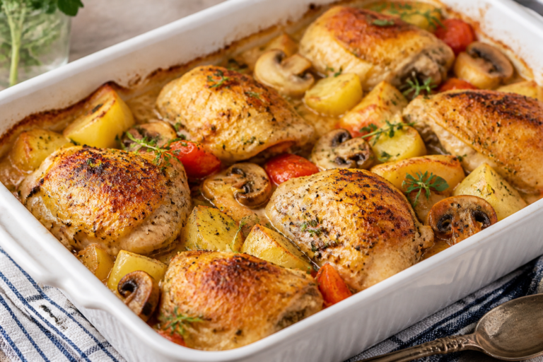 Easy Chicken Thigh Casserole – Comforting, Flavorful, and Weeknight-Friendly