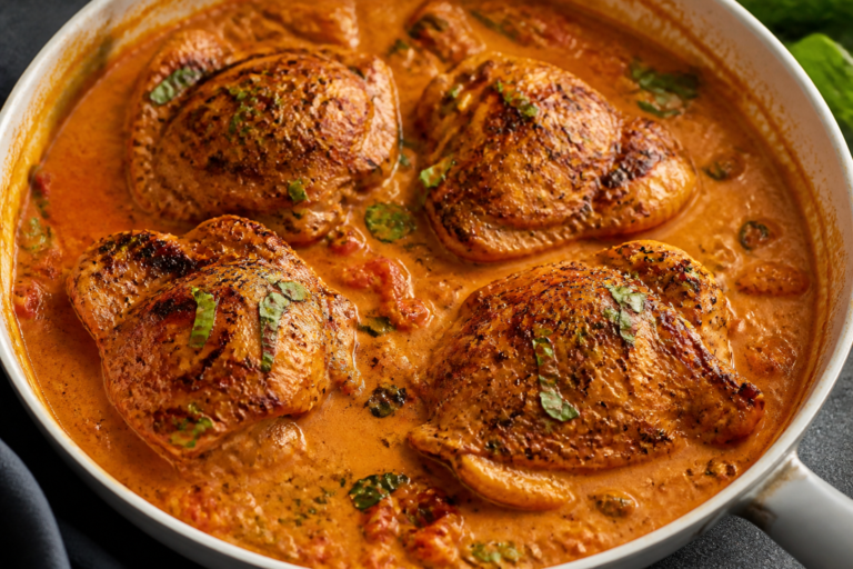 Easy Chicken Thighs in Creamy Tomato Sauce – A Comforting Weeknight Favorite