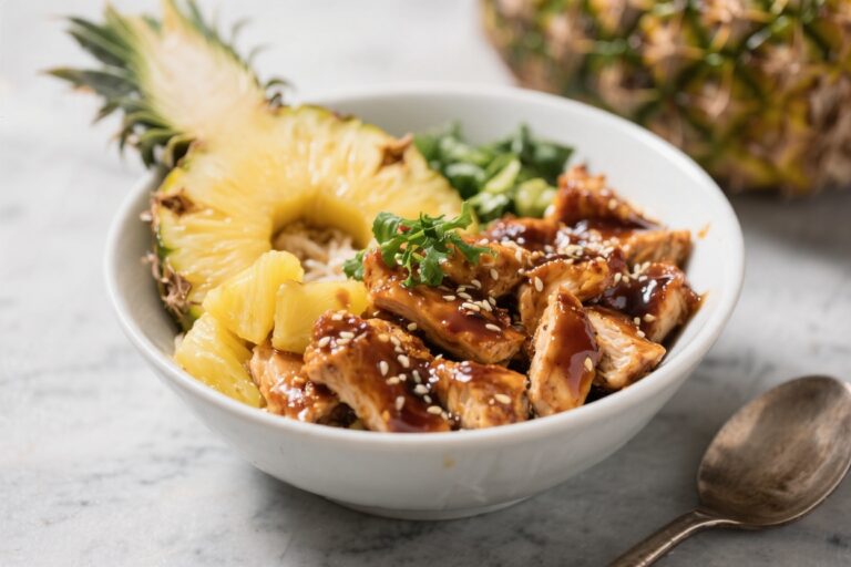 Teriyaki Chicken Pineapple Bowls – Sweet, Savory, and Fun to Serve