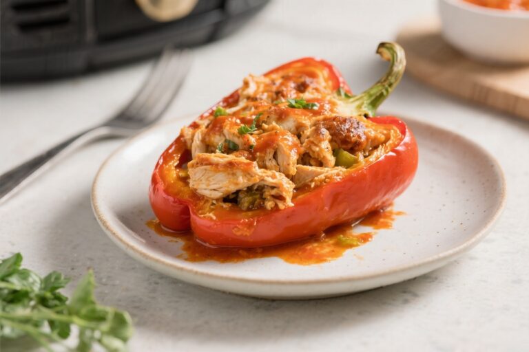 Air Fryer Buffalo Chicken Stuffed Peppers – Spicy, Juicy, and Weeknight-Friendly
