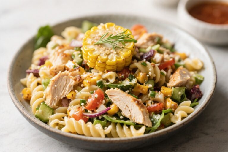 Street Corn Chicken Pasta Salad – A Bright, Hearty Twist on a Cookout Favorite